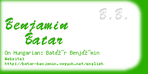 benjamin batar business card